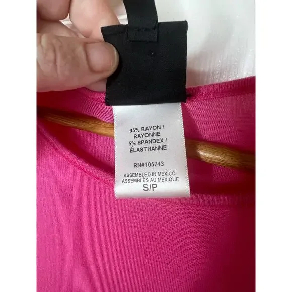 Bobeau Bright Pink Long Layered Sleeveless Tank Top Blouse Shirt Size Small - Picture 7 of 8